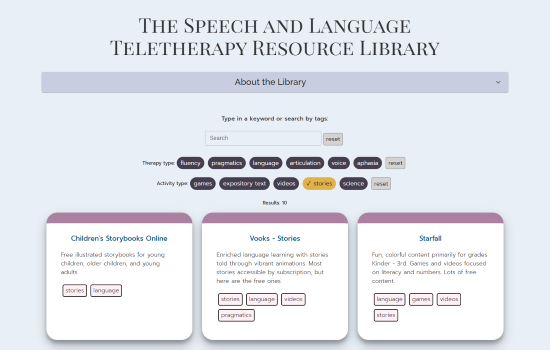 Speech Teletherapy Library
